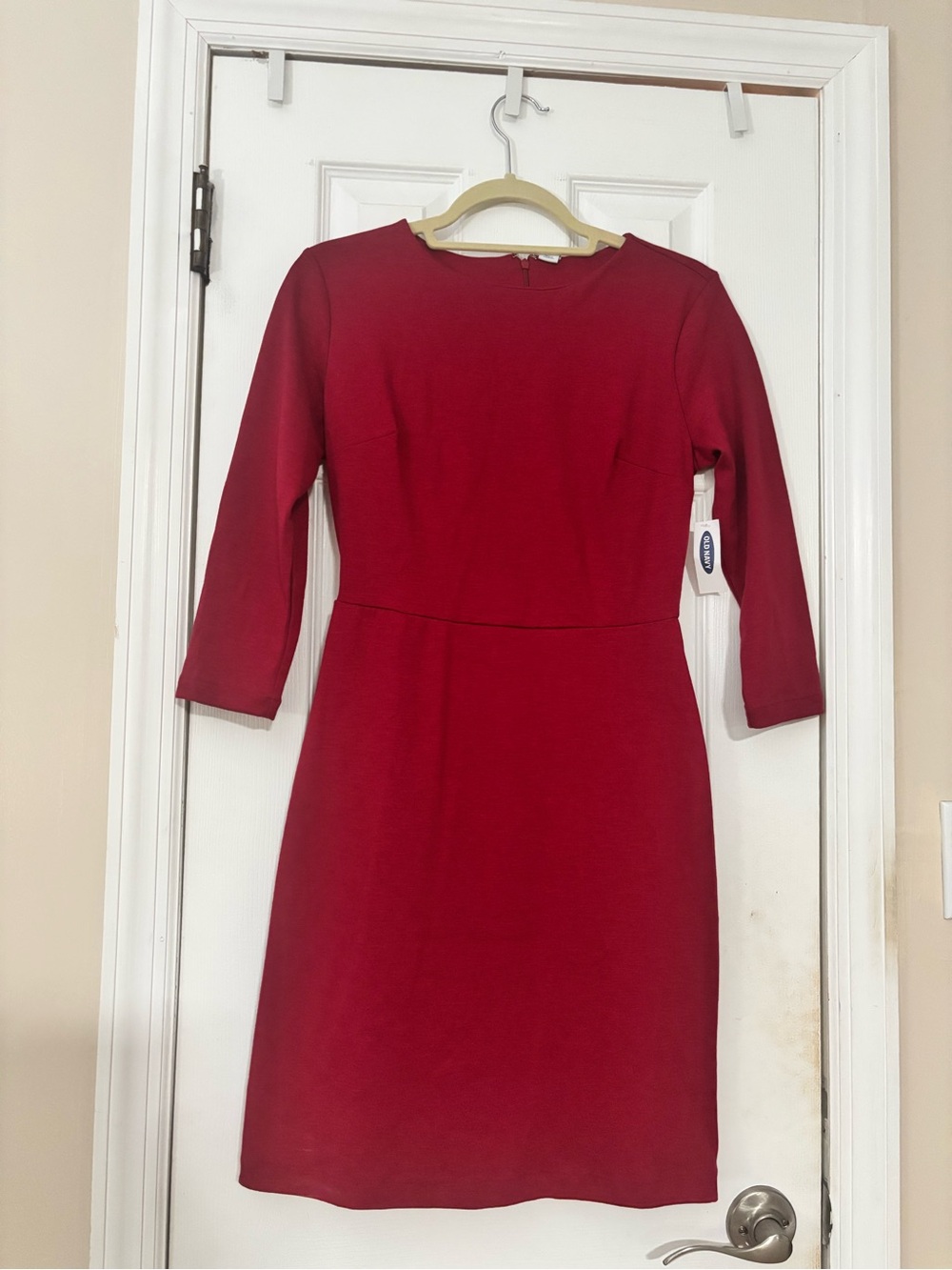 Old Navy Crimson Red Long-Sleeve Sheath Dress
